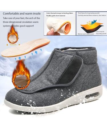 Men's Extra Wide Fit Diabetic Orthopedic Slippers - Adjustable Slip On Sneakers for Swollen Feet - Grey, Size 42 - Buy Online on GoSupps.com