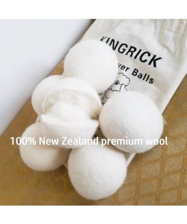KINGRICK Wool Dryer Balls - 100% New Zealand Premium Wool Natural Drying Aid Reduces Drying Time & Static - Set of 6 - Buy Online on GoSupps.com