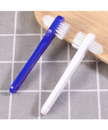 SUPVOX 2PCS False Teeth Brushes - Two-Side T-Shape Denture Toothbrush (White + Blue) - Buy Online on GoSupps.com