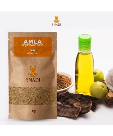 Snadi 1 kg Authentic Indian Amla Powder for Hair Natural Enhancer and Revitalizing Ecological Packaging Organic Pure and Natural Product Versatile in Hair Care - Buy Online on GoSupps.com