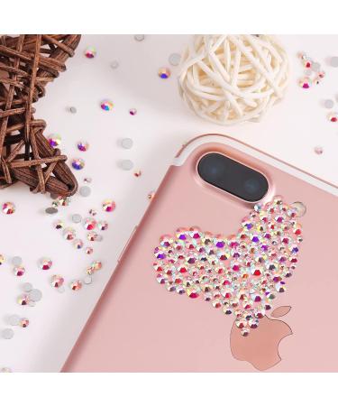 Bememo 3456 Pieces Crystals AB Nail Rhinestones | 6 Sizes Round Beads Flatback Glass Gems for Nail Decoration, Makeup, Clothes, Shoes - Iridescent - Buy Online on GoSupps.com