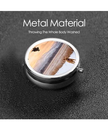 Dog Catching Pheasant Mini Round Pill Box | 3 Compartment Travel Pill Organizer | Portable Medicine Case for Home & Office - Buy Online on GoSupps.com