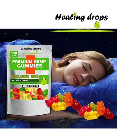 Organic Hemp Sugar-Free Gummy Bears 500,000MG High Potency with Vitamins B E C D Omega 3 6 9 - Buy Online on GoSupps.com