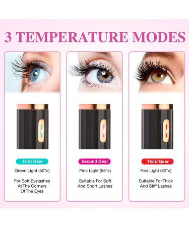 ROSETRA Heated Eyelash Curler - USB Rechargeable, 3 Temperature Settings, Electric Tool for False Lashes - Buy Online on GoSupps.com