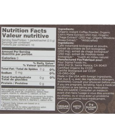 Mushroom Coffee Mix - LIONS MANE AND CHAGA - Medicinal Mushroom Blend - Four Sigmatic - Buy Online on GoSupps.com