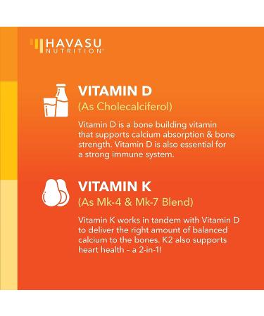 HAVASU NUTRITION Vitamin D3 K2 Gummies | Bone & Muscle Support | 60 Plant-Based Raspberry Flavored Vegan Gummies - Buy Online on GoSupps.com