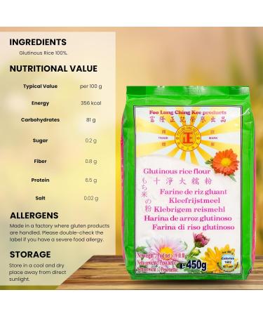 Glutinous Rice Flour 2 Packs (2 x 450g) | Rice Flour for Baking and Cooking | Mochiko Sweet Rice Flour with Chewy Texture for Desserts | Rice Flour Gluten Free - Buy Online on GoSupps.com