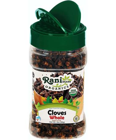 Rani Organic Cloves Whole 2oz PET Jar | All Natural & Vegan | Indian Origin | USDA Certified Organic | Ideal for Food, Tea, Pomander Balls & Potpourri - Buy Online on GoSupps.com