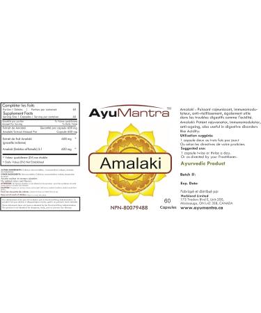 AyuMantra Organic Amalaki (Indian Gooseberry/Emblica Officinalis) Extract Tablets - 90 Tablets 1000 mg - Buy Online on GoSupps.com