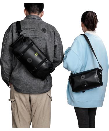 Rhinowalk 2PC Waterproof Bicycle Handlebar Bag Set - 12L Front Pocket Storage & Shoulder Bag - Black - Buy Online on GoSupps.com