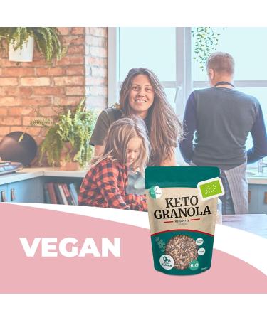 Go-Keto BIO Keto Granola Raspberry 6x 290g - Keto Muesli for a delicious Keto breakfast with coconut chips n - Buy Online on GoSupps.com