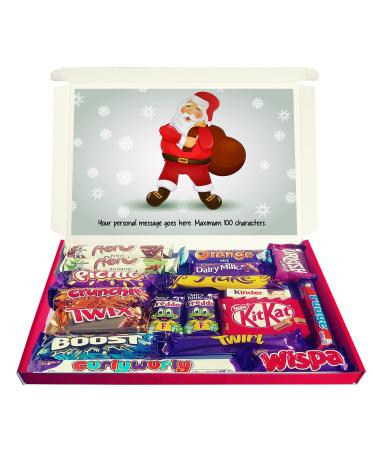 Personalised JOLLY SANTA Christmas Chocolate Selection Box Gift Hamper