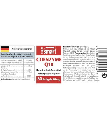 Supersmart Co-Enzyme Q10 30mg - High Bioavailability Oil-Based Supplement | Antioxidant & Immune Booster | Non-GMO & Gluten-Free - 60 Softgels - International Shipping Available - Buy Online on GoSupps.com