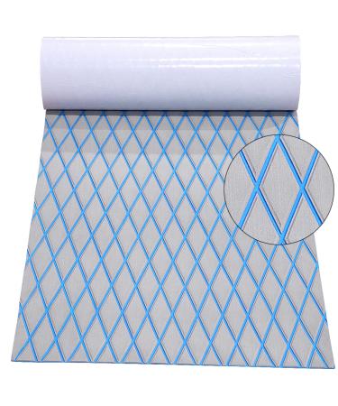 EVA Foam Boat Decking Sheet Self-Adhesive Boat Flooring Waterproof Faux Teak Marine flooring Non-Slip Sea Deck Boat Flooring For Fishing Boat Yacht MotorBoat Kayak Surfboard RV 74.8" X27.5"/13" 74.8"x27.5" Light gray + blue Seam Lines