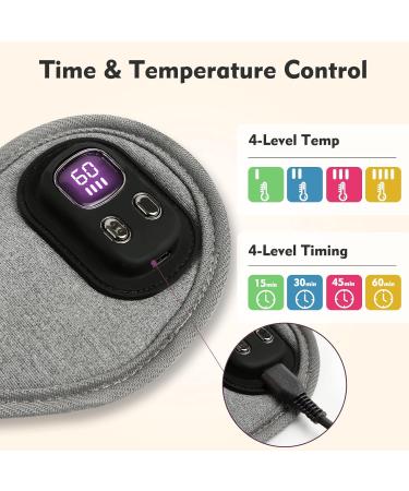 Aroma Season Heated Eye Mask Warm Eye Compress 4 Temperature Level Light-Blocking Cordless Heated Eye Mask Gift for Men Women(Purple) - Buy Online on GoSupps.com