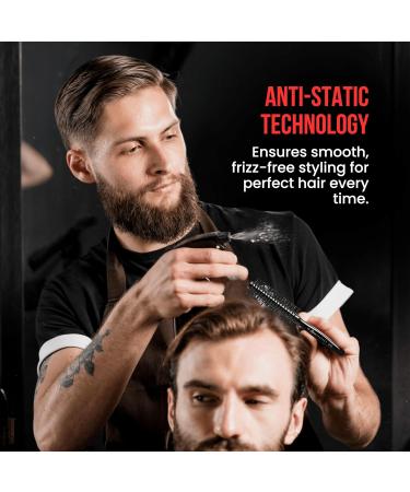 Buy The Shave Factory Static-Free Round Wooden Styling Brushes | Professional Salon & Home Use | Brown Model 39 - Long-Lasting Shine - Buy Online on GoSupps.com