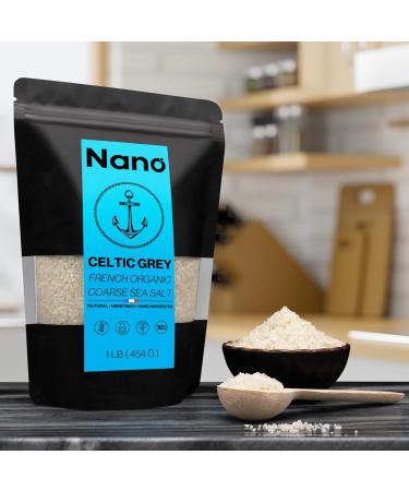 NANO Celtic Grey Sea Salt Organic Coarse 82 MINERALS | 1 lb (454g) Resealable Bag | Additive & Microplastic Free Low in Sodium | Perfect for Hydration Cooking Baking & Seasoning - Buy Online on GoSupps.com