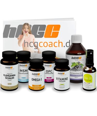 HCGC The original basic package with push-it |With original Speedboost sugar -free syrup |30 days of nutritional supplements |21 days of metabolic cure |Brochure |(Blackcurrant) - Buy Online on GoSupps.com