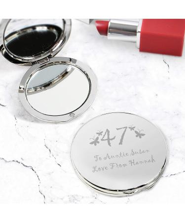 Personalised Compact Mirror for Women. Personalised Birthday Gifts for Her 18th 21st 30th 40th 50th 60th. Ladies Compact Mirror - Butterfly Design - Buy Online on GoSupps.com