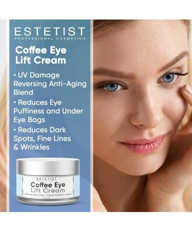 ESTETIST Caffeine Infused Eye Lift Cream - Brightens Dark Circles, Firms Under Eye Bags, & Tightens Sagging Skin - Neck & Chest Firming Cream - Buy Online on GoSupps.com