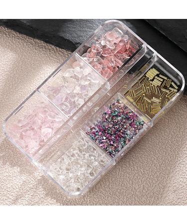 FEIlei 6 Grids Nail Jewelry Zircon Nail Art Rhinestones Decors Crystals Diamond Gems - Buy Online on GoSupps.com