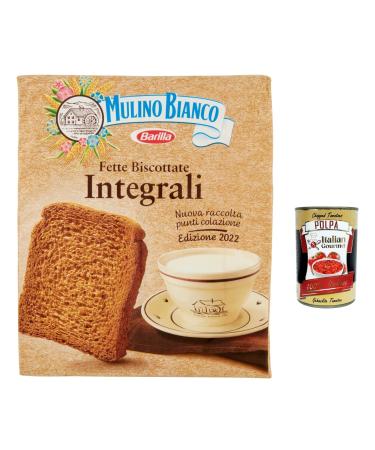 Italian Gourmet E.R. Mulino Bianco Pack of 12 Biscottate Le Integrali - 315 g - Biscotte - Biscotte - 400 g