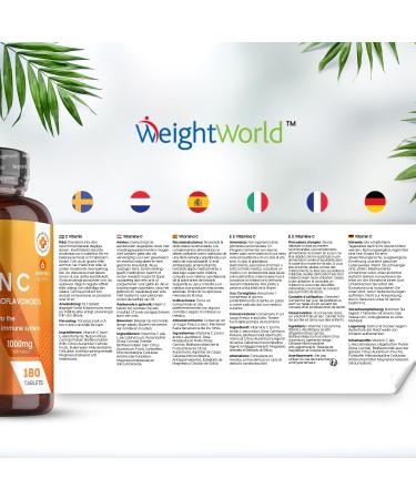 Vitamin C 1000mg High Strength Tablets with Rosehip & Bioflavonoids - Vegan Immune System Boost for Men & Women - Buy Online on GoSupps.com