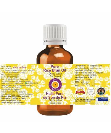 Pure Rice Bran Oil (Oryza Sativa) 50ml - Cold Pressed Glass Dropper - D ve Herbes | International Shipping Available - Buy Online on GoSupps.com