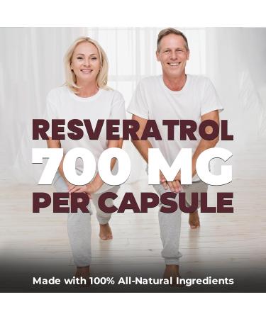 New HIGHEST POTENCY 700mg RESVERATROL Capsules 98% Pure Trans-Resveratrol Supplement Powerful Antioxidant and Anti-Inflammatory Properties. Gut Health Improved Radiant Skin Supplement for Women and Men Non-GMO Vegan Gluten Free. 60 Capsules. 60 count (Pac - Buy Online on GoSupps.com