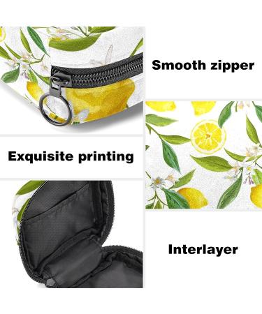 Lemon Floral Sanitary Napkin Storage Bag - Portable Period Kit for Women, Girls, and Ladies - Menstrual Cup & Tampon Pouch - Color 9 - Buy Online on GoSupps.com