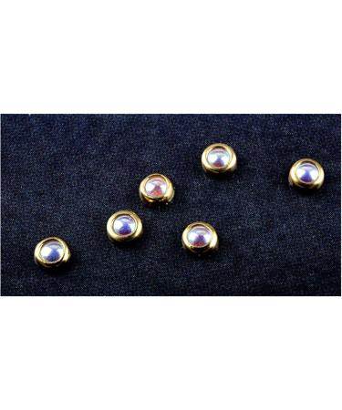 Mezerdoo 1 Box AB Beige Metal Edge Glitter Nail Beads Studs Beauty Charm Nail Art DIY Pearls Decorations Wheel Half Round Pearls Metal Rhinestone 3D Nail Art Flat Beads - Buy Online on GoSupps.com