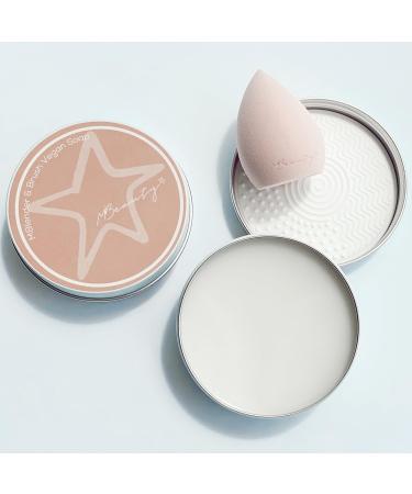 MSoap 100g Vegan Unscented Makeup Brush Soap with Silicone Pad for a Fast and Easy Cleanse