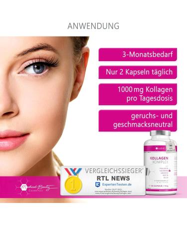 Premium Collagen Hyaluronic Acid Complex with Goji Berry & Green Tea - 180 Capsules | 1000mg Collagen Hydrolysate & Essential Vitamins for Healthy Skin & Hair - Buy Online on GoSupps.com