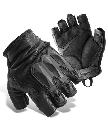 Zune Lotoo Full Finger Tactical Gloves,Touchscreen Motorcycle Gloves High Dexterity,TPR Impact Protection,EVA Palm Padding for Shooting Paintball Airsoft Work (Black) Fingerless Small