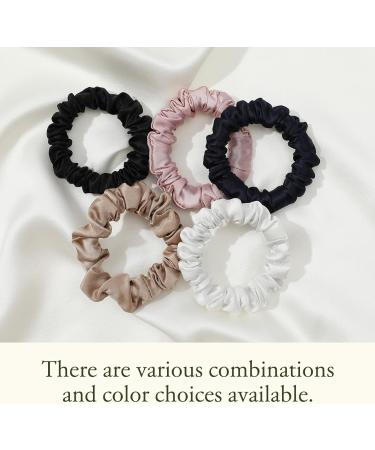 100% Mulberry Silk Thin Hair Scrunchies for Frizz Prevention, Black 3Pcs - LILYSILK - Buy Online on GoSupps.com