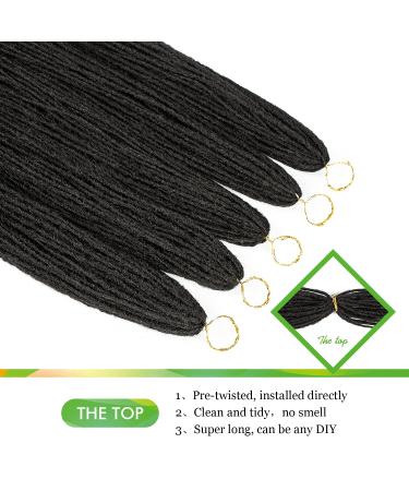 GUOHUI 36 Inch 5 Packs Natural Black Micro Faux Locs Crochet Hair for DIY Braids - Straight Styles - Buy Online on GoSupps.com