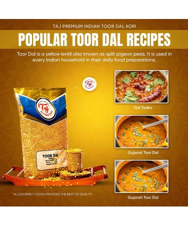 Taj Premium Indian Toor Dal Kori Unoily Madhi 8lb - Pack of 1 - Buy Online on GoSupps.com