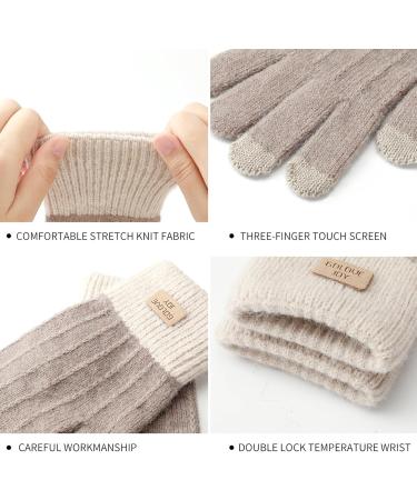 HomeAlexa Winter Touchscreen Gloves Warm Windproof & Stylish Strit Finger Skiing & Cycling Gloves for Men & Women in Khaki - Buy Online on GoSupps.com