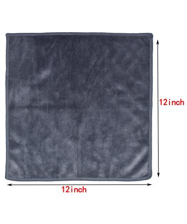 VIcolour Microfiber Face Cloth 12x12 Inch 12 Pack - Grey Makeup Remover & Facial Washcloths - Buy Online on GoSupps.com