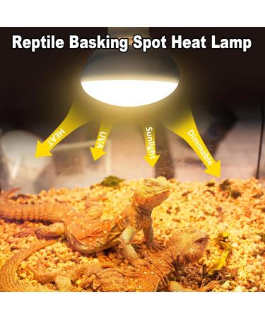 MIXJOY Reptile Heat Lamp 2 Pack 100W Reptile Heat Lamp Bulbs UVA Daylight Basking Spot Light for Reptiles and Amphibians - Lizard Tortoise Bearded Dragon - Buy Online on GoSupps.com