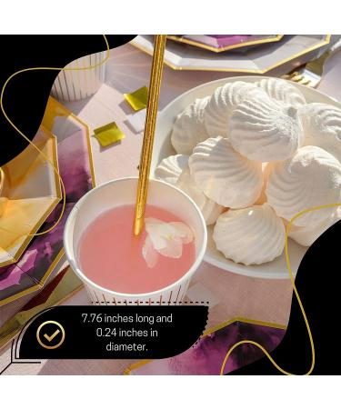 FAMASTON 150-pack Biodegradable Gold Paper Straws - Perfect for Parties, Weddings, Birthdays and Events - Buy Online on GoSupps.com