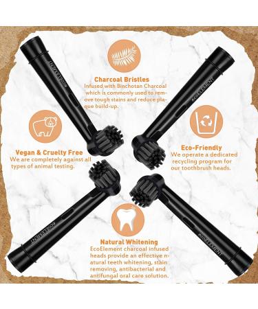 ecoELEMENT Oral B Black Replacement Heads - 8 Pack Recyclable Charcoal Brush Heads - Buy Online on GoSupps.com