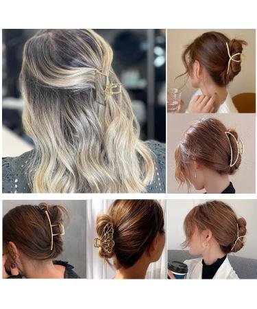7-Piece Large Gold Metal Hair Clips for Women & Girls - Non-Slip Qveeetry Hair Accessories for Thick & Thin Hair - Buy Online on GoSupps.com