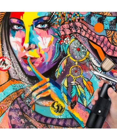 Airbrush Kit with Air Compressor Rechargeable Cordless Airbrush Gun Portable Handheld Airbrush Set for Makeup Cake Decor Model Coloring Nail Art Tattoo Simple Operation Easy Cleaning Black - Buy Online on GoSupps.com
