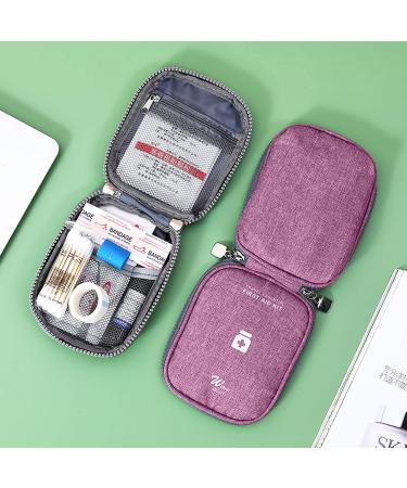 Mecctuck Large Capacity Medication Pocket | 2-Piece Travel Pharmacy & First Aid Bag | Medical Storage for Home Office & Outdoor Use - Purple - Buy Online on GoSupps.com