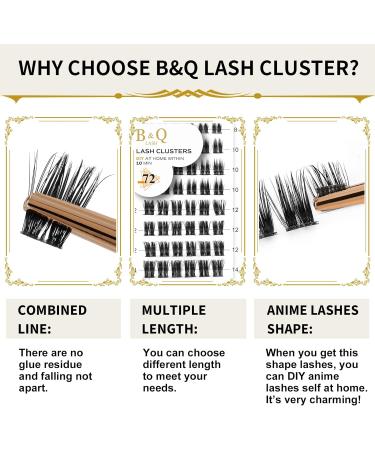 72 Cluster Lashes D Curl | Natural DIY Eyelash Extensions | Soft Fluffy B&Q Lash Clusters | D-14 mm B 45 - UK-FD-B45-D-14 - Buy Online on GoSupps.com