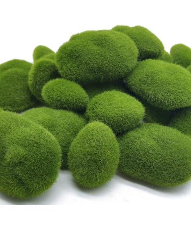 Artificial Moss Rocks Decor Set - 30 PCS, 3 Sizes | Green Moss Balls, Stones & Decor for Floral Arrangements & Fairy Gardens - Buy Online on GoSupps.com