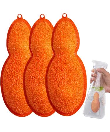Bottle Cleaning Sponge Beans-Shaped Bottle Cleaning Sponge 3 Bottle Reusable Sponge Kids Bottle Cleaning Set Bottle Scrubber Cleaner Kids Bottle Cleaning Beans with 2 Aluminum Ceramic Balls Orange - Buy Online on GoSupps.com