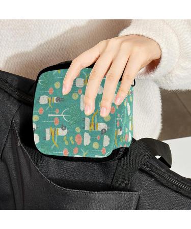 GIAPB Period Bag - Sanitary Napkin Storage & Makeup Pouch Alpaca Blue Color - Buy Online on GoSupps.com