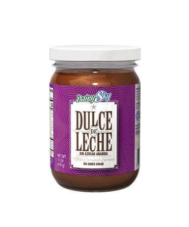 DAIRYSKY Dulce de Leche Sin Azucar Aadida - 15 oz | Keto Friendly, Gluten & Lactose Free, Low Calorie Spread & Low Carb Caramel Dips and Spreads for Ice Cream, Desserts, Coffee, Pancakes & More Dulce de Leche No Added Sug